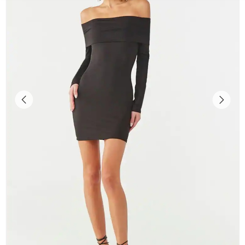 Black Off-the-Shoulder Bodycon Dress